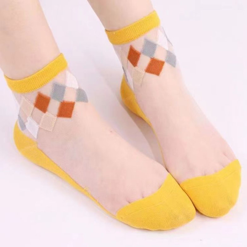 Летние тонкие стеклянные чулки детские сексуальные хлопковые дно носки