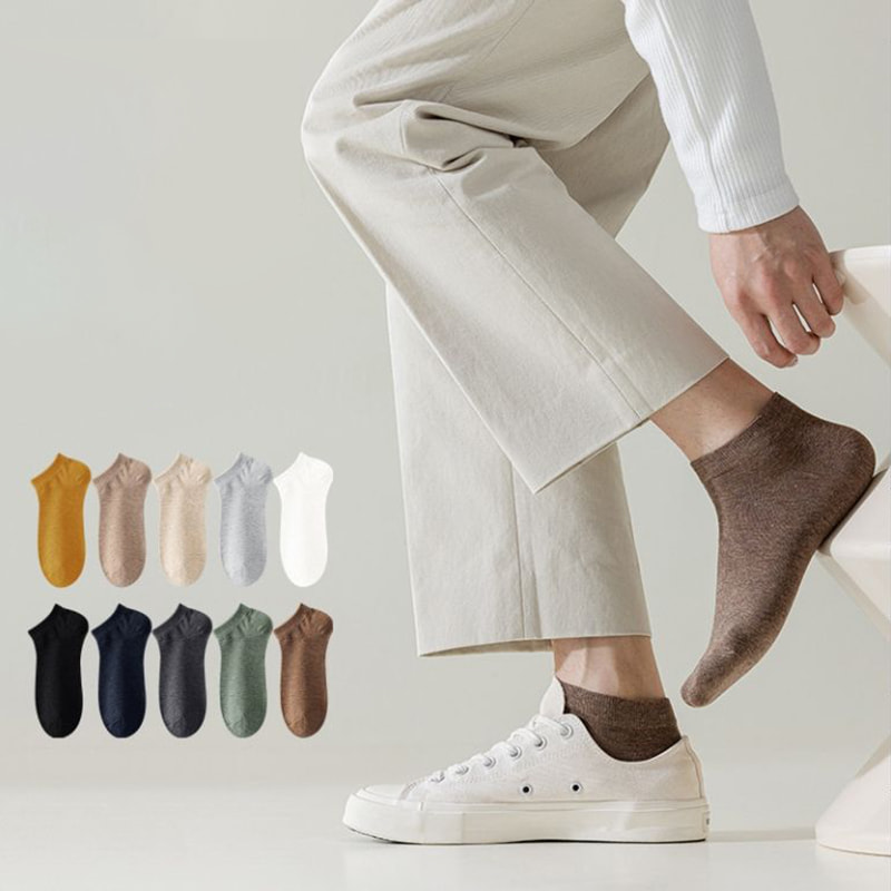 Весна и осень расчесывают хлопковые сплошные цвета мужские носки