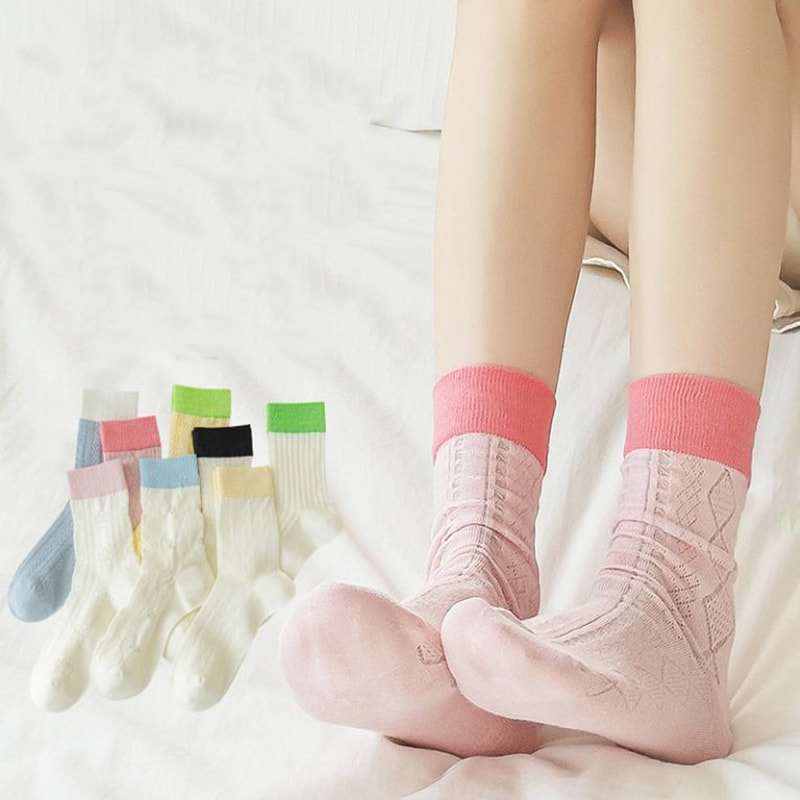 Алмазные женские пэчворки в форме алмаза летние полые сетки дышащие носки средней трубки